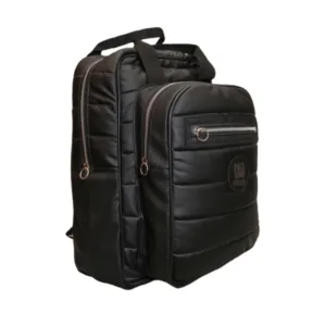 Mochila urbana Quebracho en cuerina matelassé negra - Mochila resistente y elegante Palo Verde