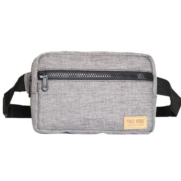 Riñonera urbana impermeable y reforzada Palo Verde con correa regulable. Riñonera de alta resistencia para uso diario en la ciudad, viajes, recitales y paseos con envío gratis en Argentina. color gris