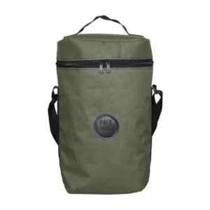 Bolso matero regulable 2 en 1 y morral Palo Verde impermeable color verde militar, con espacio para termo grande, yerbera, mate y porta bombilla. La alternativa de equipamiento rutero ideal con envío gratis para quienes buscan accesorios de marcas como Pimiento o Tricera en Argentina. Impermeable y anti golpe