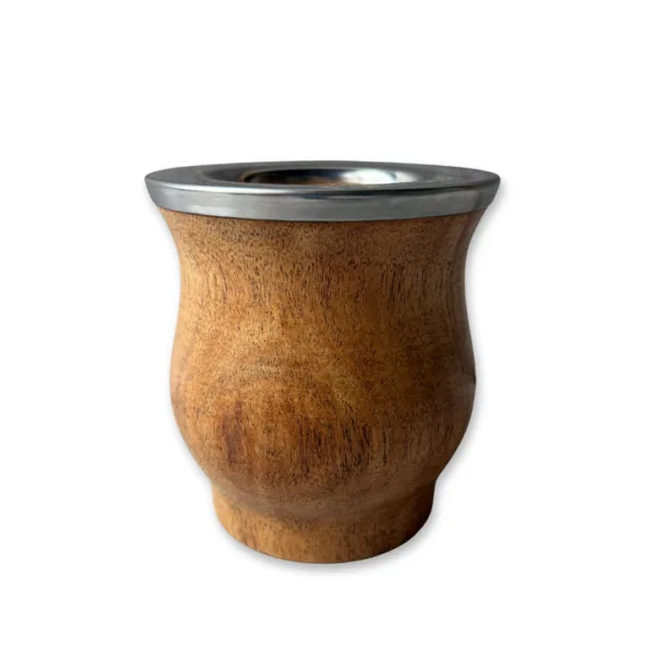 Mate Camionero de Algarrobo Lustrado | Virola de Acero Inoxidable