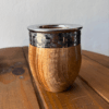 mate imperial de algarrobo laqueado brilloso con virola y fleje de acero inoxidable