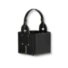 canasta matera eco cuero negra cosida con hilo encerado con manija set matero porta mate