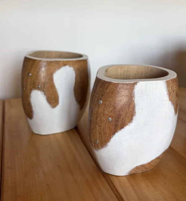 mate ranchero blanco de algarrobo con clavitos cruz del sur madera