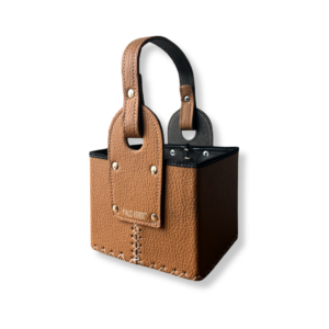 canasta matera eco cuero marron suela cosida con hilo encerado con manija set matero porta mate